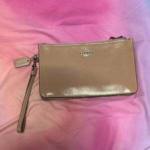 Coach Beige Wristlet Clutch